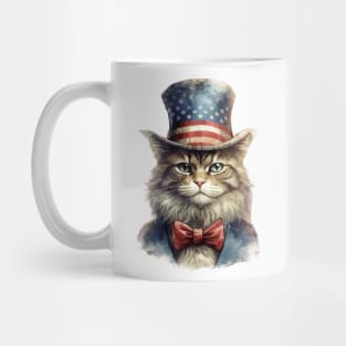 4th of July Cat Portrait Mug